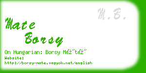 mate borsy business card